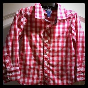 Pink and White Plaid Button down Old Navy